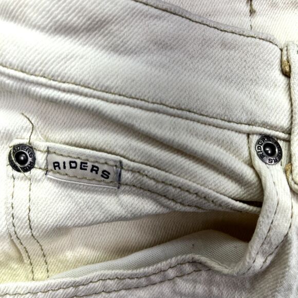 Lee Riders Womens Mom Jeans Size 16M Blue White Relaxed Stretch Cabincore - Picture 9 of 16